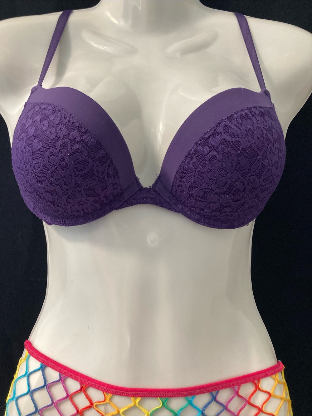Beautiful Purple Lace Push-Up Bra - Women  36B